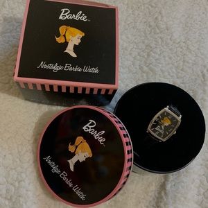 Nostalgic Barbie Doll Slim Black Leather Watch